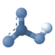 A stick and ball representation of a bicarbonate ion